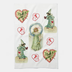 valentines love kitchen hand towel