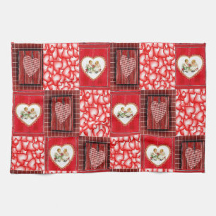 valentines love kitchen hand towel