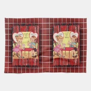 valentines love kitchen hand towel