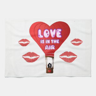 valentines love kitchen hand towel