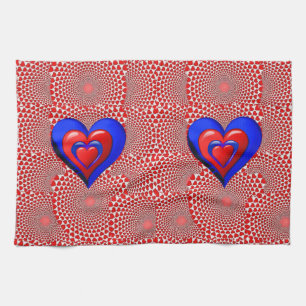 valentines love kitchen hand towel