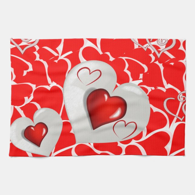 valentines love kitchen hand towel (Horizontal)