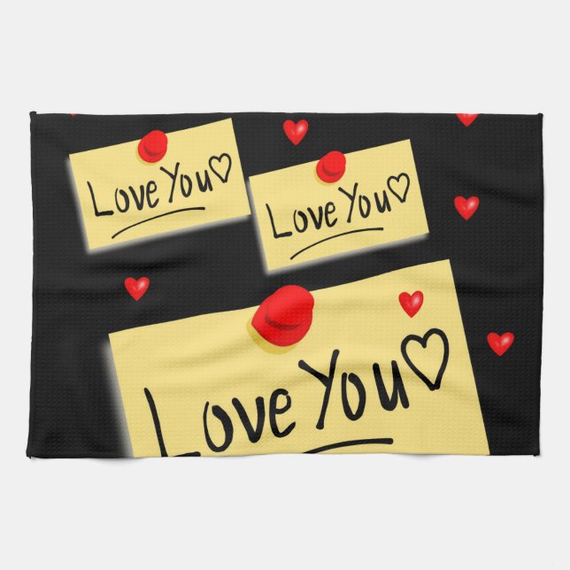 valentines love kitchen hand towel (Horizontal)