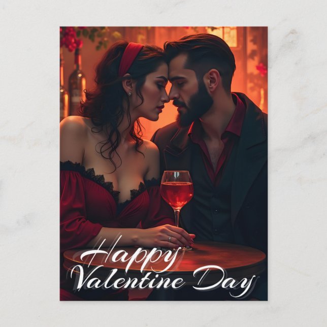Valentine's Magic with Romantic Togetherness Holiday Postcard (Front)