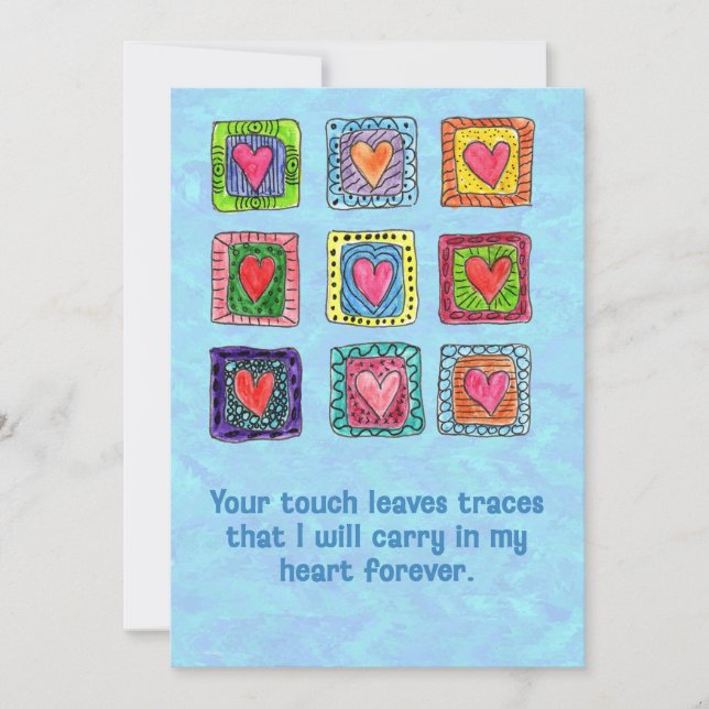 Valentine's Map with Hand Painted Doodle Hearts Holiday Card (Front)