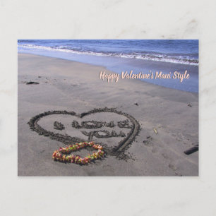Valentine's Maui Style w/out your text Holiday Postcard