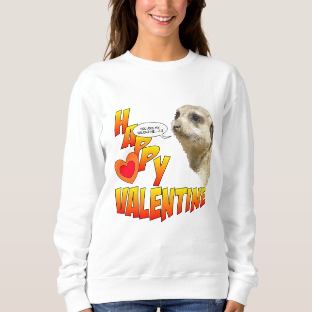 Valentines Meerkat Basic Sweatshirt (Front)