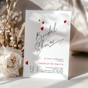 Valentines Modern simple script Bridal shower Invitation