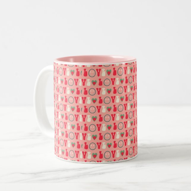 Valentine's Morning Bliss Two-Tone Coffee Mug (Front Left)