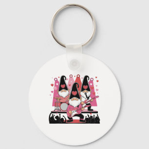 Valentines Musical Gnome Nd Stage Love Guitar Drum Key Ring