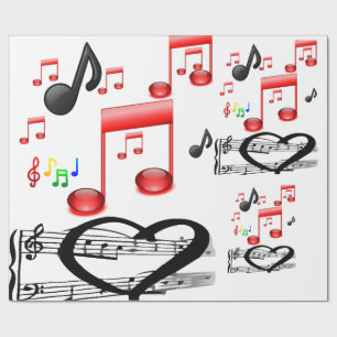 Valentine's musician's wrapping paper