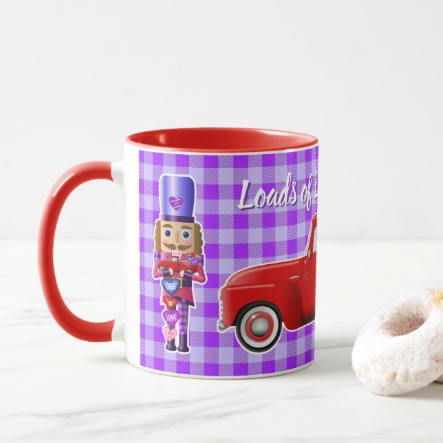 Valentine's Nutcracker with Little Red Truck Mug (With Donut)