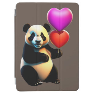 Valentine's Panda & Heart Balloon, Valentine's Day iPad Air Cover