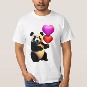 Valentine's Panda & Heart Balloon, Valentine's Day T-Shirt