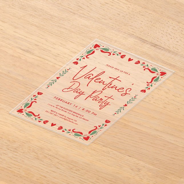 Valentine's party Invitation (Laydown)