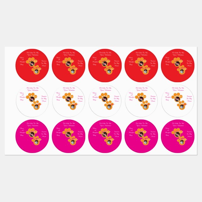 Valentine's Pawprint Cat Photo (Sheet)