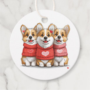 Valentines Pembroke Welsh Corgi Dogs Favour Tags