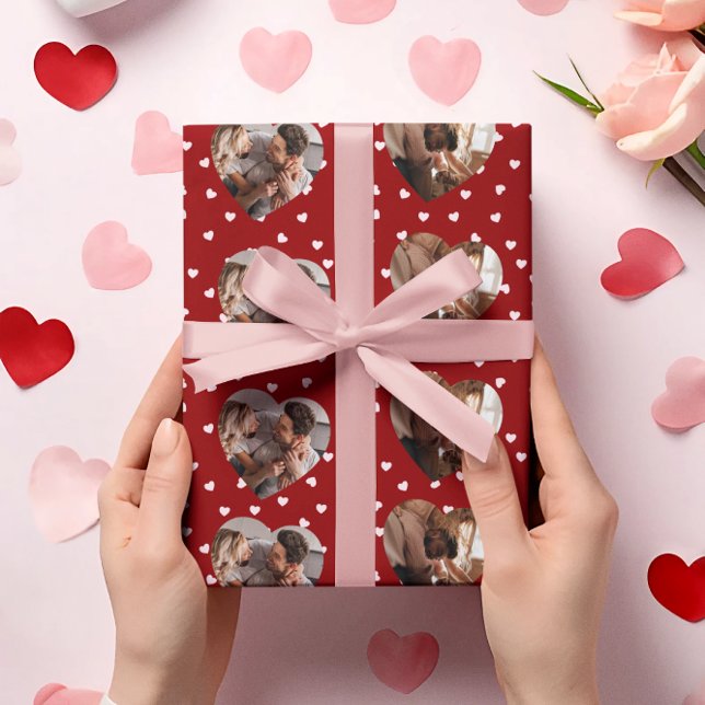 Valentines Photo Hearts Collage | Personalised Wrapping Paper (Creator Uploaded)
