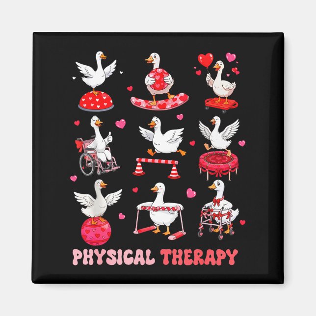 Valentines physical therapy physical therapist magnet (Front)