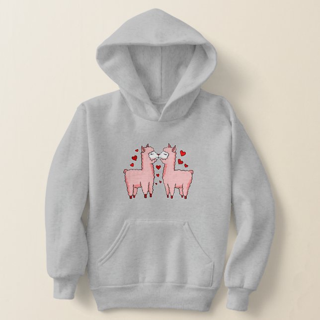 valentines pink alpacas red hearts  (Laydown)