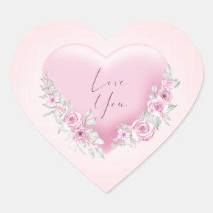 Valentines Pink Heart Sticker