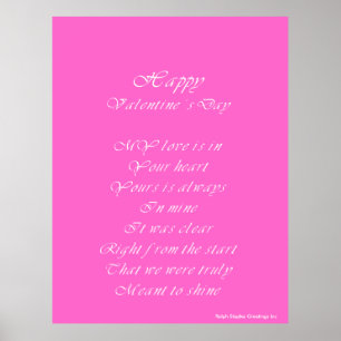 Valentine's poem for my partner poster