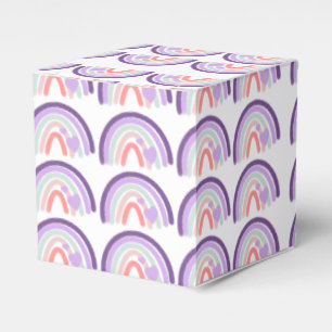 Valentines Purple Hand Drawn Rainbow Pattern     Favour Box