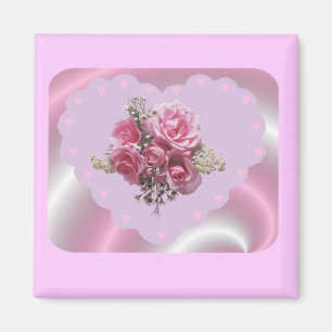 VALENTINES PURPLE SWIRL HEART MAGNET