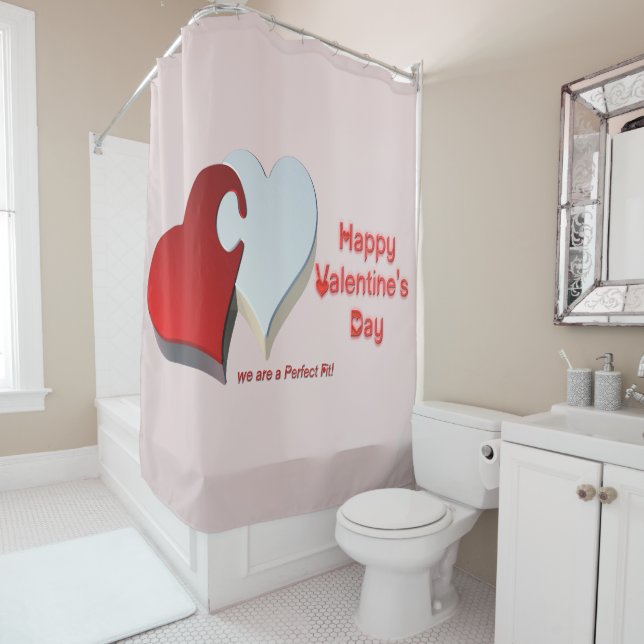 Valentine's Puzzle Shower Curtain (In Situ)