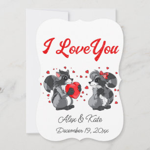  Valentines Racoon Greeting Card