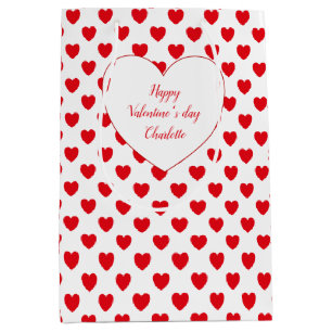Valentines Red Hearts Gift Bag