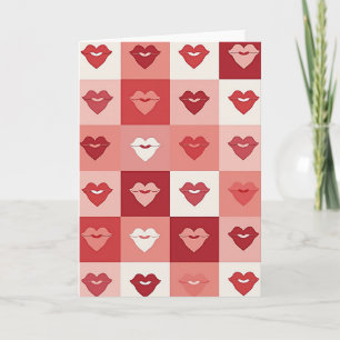 Valentines Red Lips Kiss Card