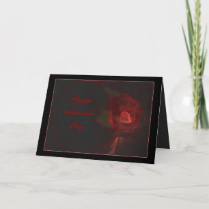 VALENTINE'S ROSE ~ On Black Holiday Card