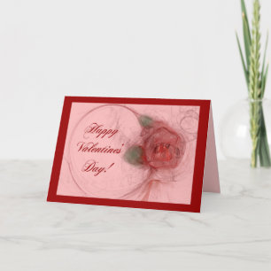 VALENTINE'S ROSE ~ On Pink Holiday Card