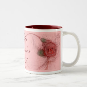 VALENTINE'S ROSE ~ On Pink Two-Tone Coffee Mug