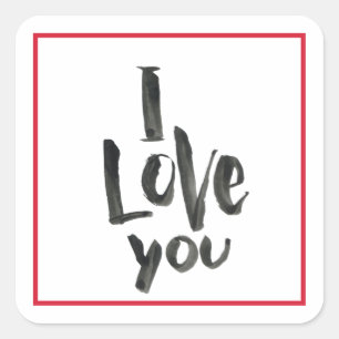 Valentines’ s Day Holiday I Love You Decorative Square Sticker