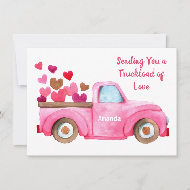 Valentine's | Sending You Love Personalized Name Holiday Card (Front)