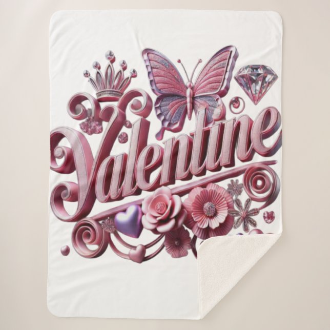 Valentine's  sherpa blanket (Front)