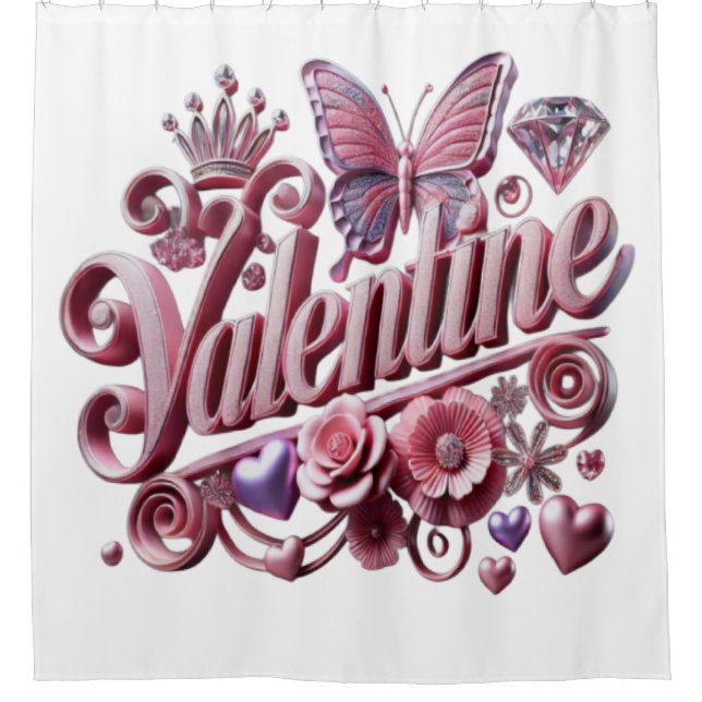 Valentine's  shower curtain (Front)