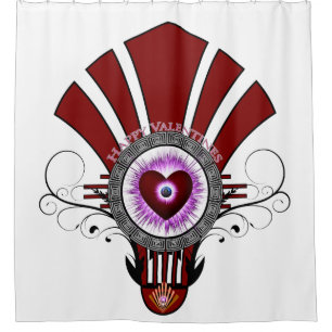 Valentines Star Burst Shower Curtain