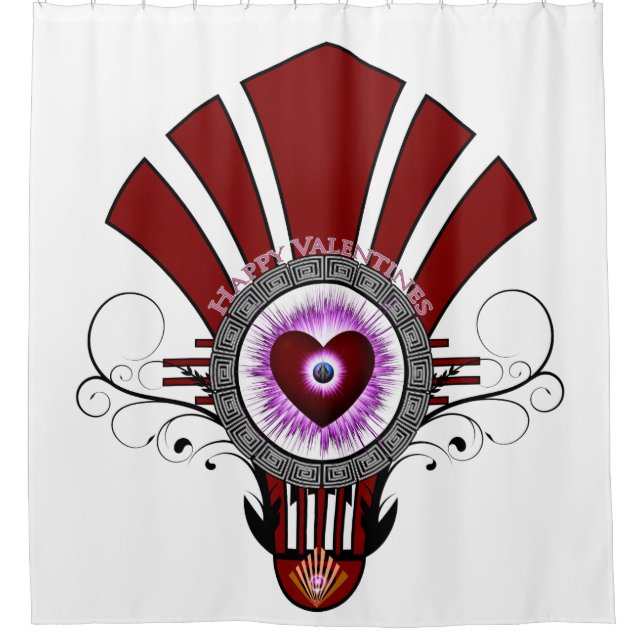 Valentines Star Burst Shower Curtain (Front)