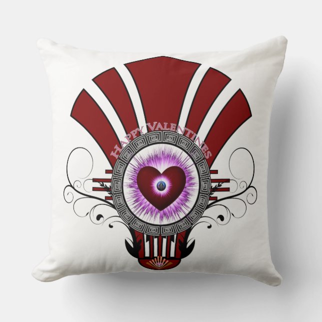 Valentines Star Burst Throw Pillow (Front)