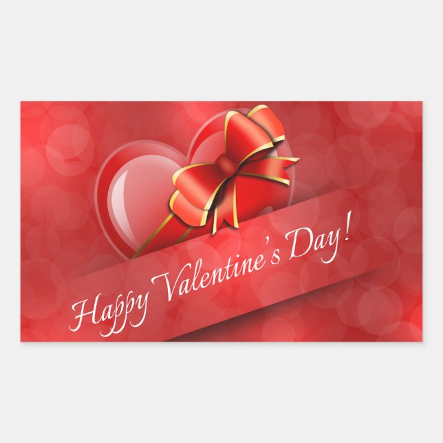 Valentines Stickers/Happy Valentines Day Rectangular Sticker (Front)