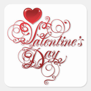 Valentines Stickers/Happy Valentines Day Square Sticker