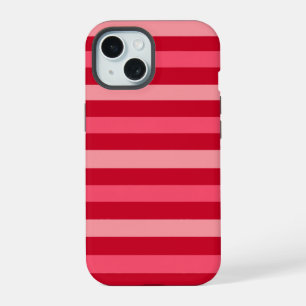 Valentines Stripes of Red and Pink  iPhone 15 Case