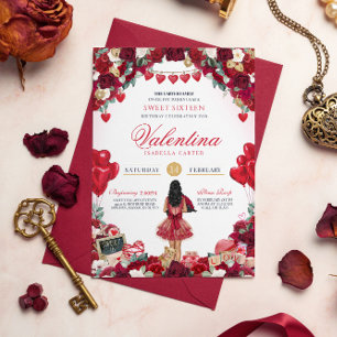 Valentine's Sweet 16 Birthday Party  Invitation