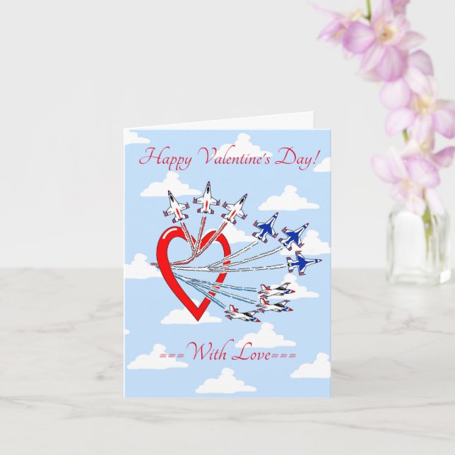 Valentine's Thunderbirds Blue Sky Card (Orchid)