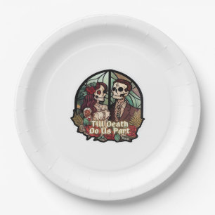 Valentines Till Death Do Us Part Classic Paper Plate