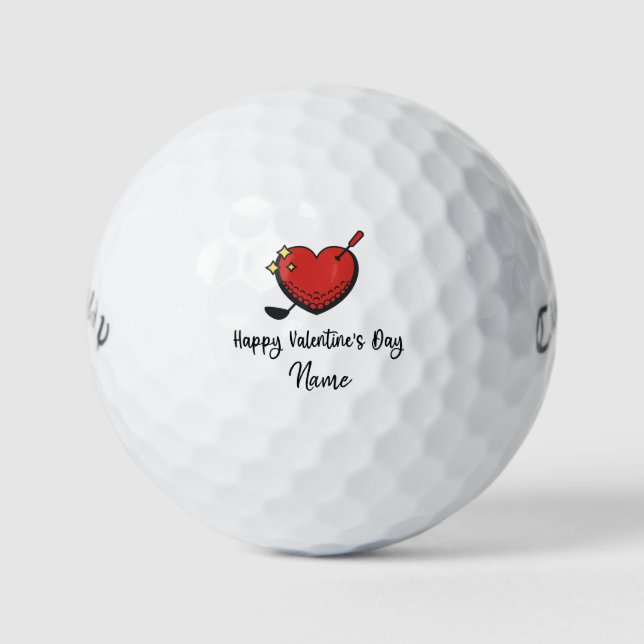 Valentine's  to golfer with love you   golf balls (Front)