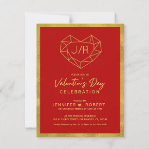 Valentines typography and heart celebration invite